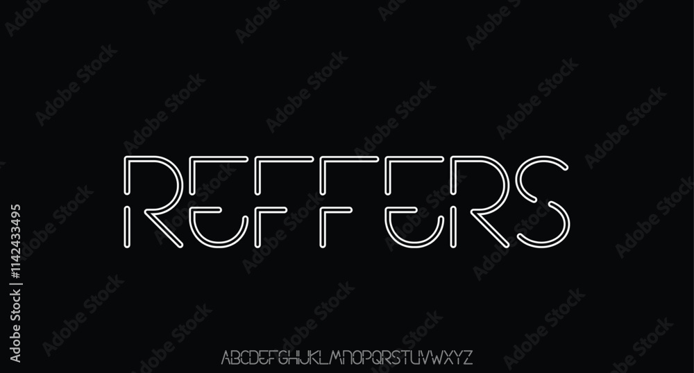 Aufkleber modern alphabet vector design set a to z. typography futuristic fonts. line stylish typeface display