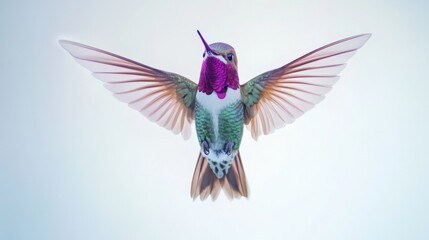 Obraz premium a hummingbird in flight with its wings spread