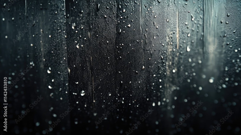 Aufkleber droplets of water on a dark glass surface creating a moody and atmospheric background for calendar d