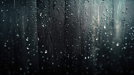 Obraz premium Droplets of water on a dark glass surface creating a moody and atmospheric background for calendar designs or abstract visuals