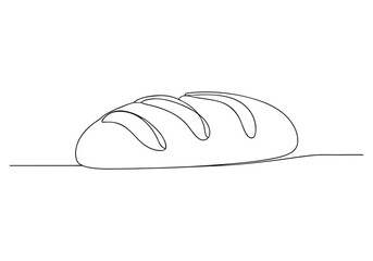 Continuous One-Line Drawing of Bread - Minimalist Bakery Art