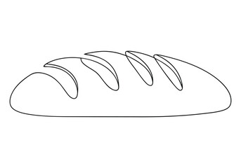 Continuous One-Line Drawing of Bread - Minimalist Bakery Art