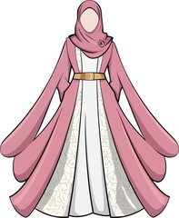 hijab and abaya dress wearing Muslim girl mockup