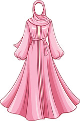 hijab and abaya dress wearing Muslim girl mockup