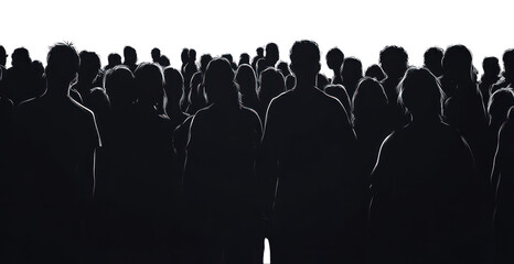 PNG Silhouette of a crowd silhouette person people.