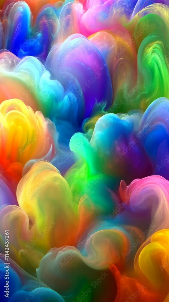 Poster colorful swirling patterns create a vibrant abstract composition in a dreamlike display of hues and 