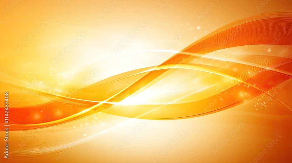 Aufkleber abstract orange wave pattern with soft light and sparkles