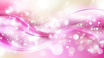 Abstract Pink Background with Light Bokeh and Wave Patterns