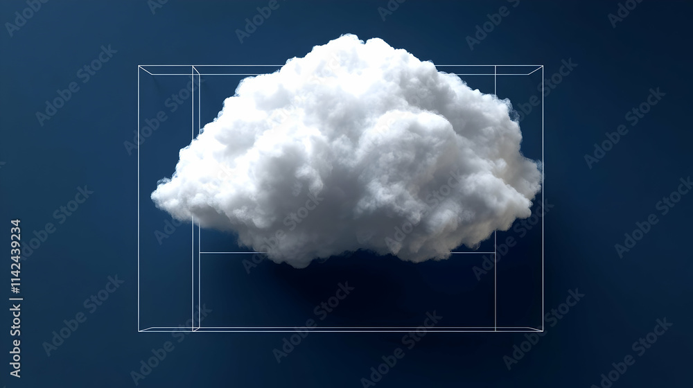 Aufkleber 3d cloud in frame abstract background