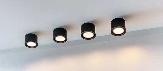 Modern LED ceiling spotlight fixtures in sleek black design for stylish and efficient interior lighting solutions
