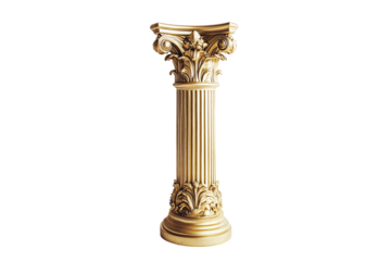 a gold column with floral designs