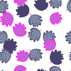 Fresh and trendy seamless design featuring succulents and floral elements.