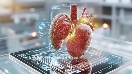 Futuristic Biotrace Hub Integrating Heart Monitor and Digital Processor on Projection Screen