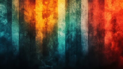 Orange teal white retro grainy vibrant color gradient on black background poster design copy space, Generative AI