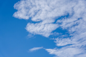 .Sky Blue,Cloud Background,white clouds floating on blue sky in beautiful morning.
