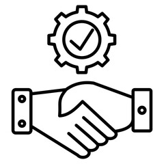 Handshake icon element for design