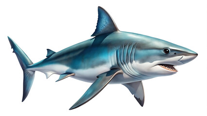 Naklejka premium Shark on a White Background