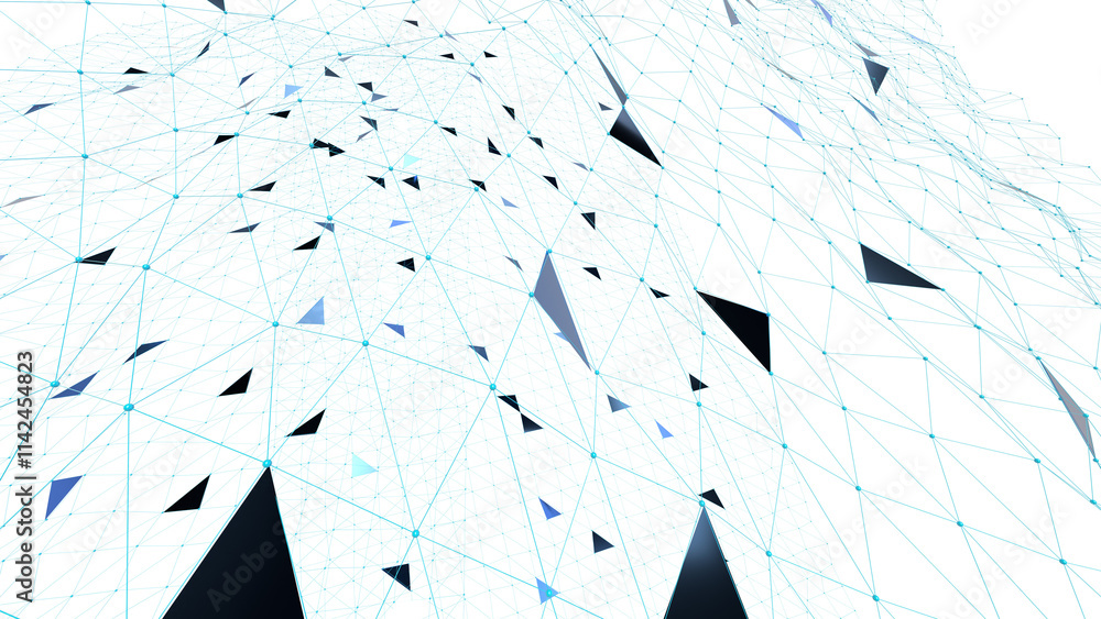Poster abstract digital background of points and lines. glowing black plexus. big data. network or connecti