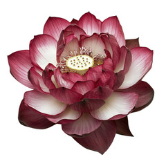 Isolated Red Lotus Flower for Serenity and Beauty on transparent background