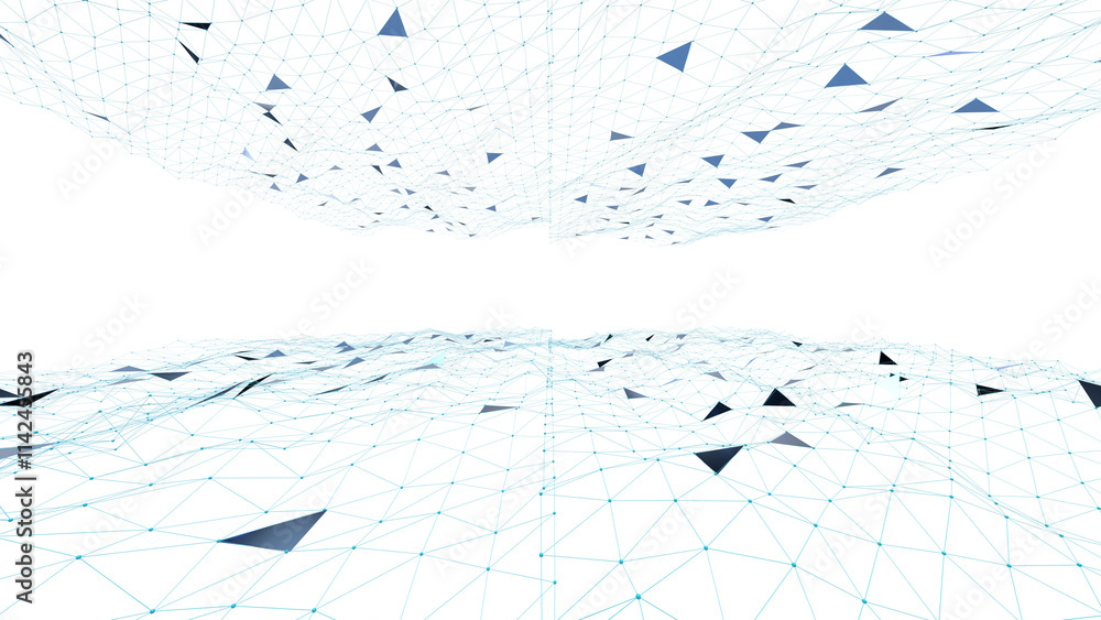 Poster abstract digital background of points and lines. glowing black plexus. big data. network or connecti