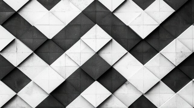 A minimalist black-and-white diamond geometric pattern, emphasizing elegance and simplicity