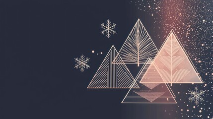 A minimalist Christmas geometric pattern with subtle designs, perfect for elegant holiday decor