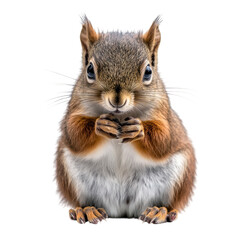 Fototapeta premium Red Squirrel Isolated in a Natural Setting for Wildlife Photography on transparent background