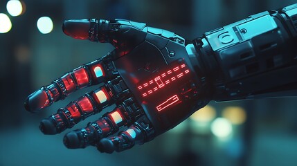 Futuristic robotic hand reaching out. (14)