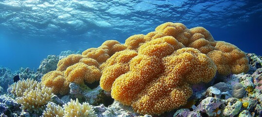 Beautifiul underwater colorful coral reef at Caribbean Sea at Honeymoon Beach on St. Thomas,Roatan in Honduras , isolated on white background,  , copy space, copy space for text,