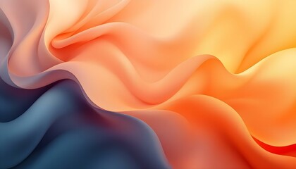 Obraz premium Abstract orange waves flow across a dark background. Fiery orange waves dance across a black void, abstract spectacle of light and energy. Flowing orange and black abstract waves in motion