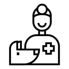 Veterinary icon vector, line style illustration.
