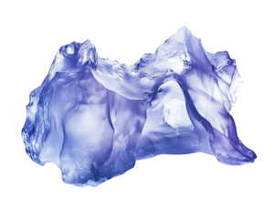Fototapeta premium Translucent purple ice block on a white isolated background.