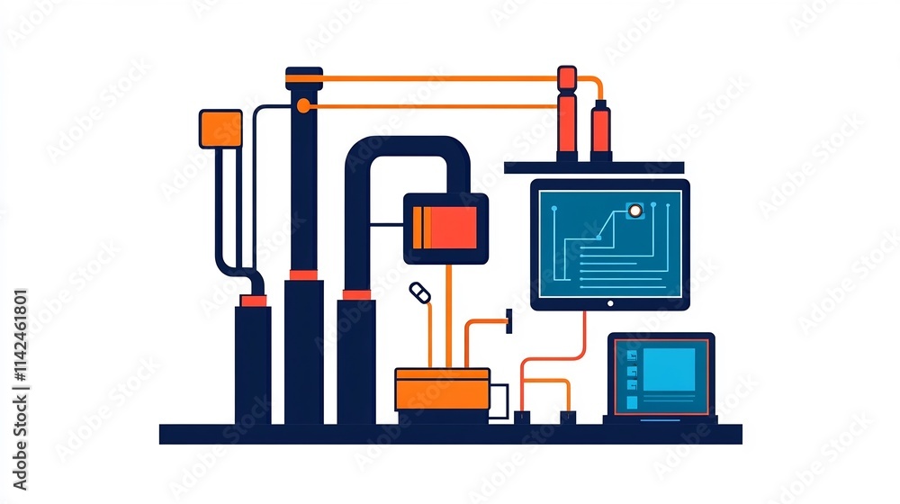 Aufkleber minimalist design of business process automation workflow
