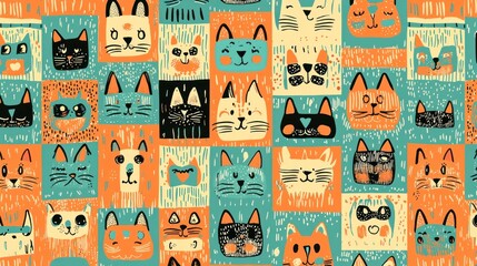 A playful fabric pattern featuring whimsical geometric designs, perfect for children's clothing and accessories