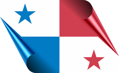 Panama Flag with Modern Folded Paper Effect