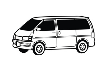 Obraz premium Auto Van Line Art Silhouette Vector