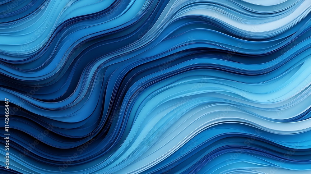 Poster elegant abstract blue gradient waves with soft flowing transitions