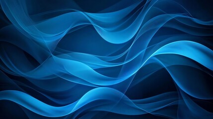 Obraz premium Serene Blue Abstract Waves and Flowing Curves in Dreamy Minimalist Design