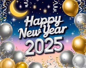 Happy new year 2025 generated by Ai