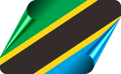 Tanzania Flag with Modern Folded Paper Effect
