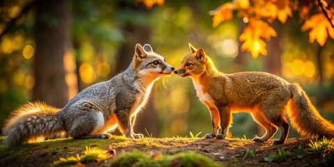 Naklejka premium Candid Eastern Fox Squirrel Photography: Adorable Wildlife Images, Nature Shots, Forest Animals, Bushy Tail, Red Fox Squirrel, Gray Fox Squirrel, Eastern Gray Squirrel, Wildlife Photography,