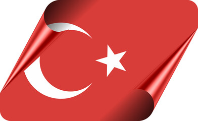 Turkey Flag with Modern Folded Paper Effect