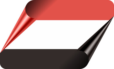 Yemen Flag with Modern Folded Paper Effect