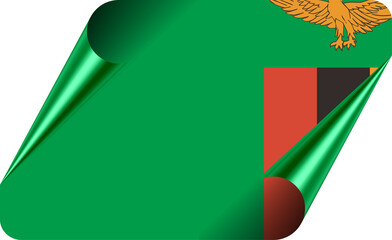 Zambia Flag with Modern Folded Paper Effect