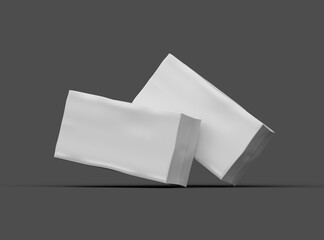 Rendered image of a white rectangular dented box on a dark background