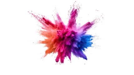 Abstract Explosion of Color: A vibrant burst of color explodes against a white background, capturing a moment of pure energy and dynamism.