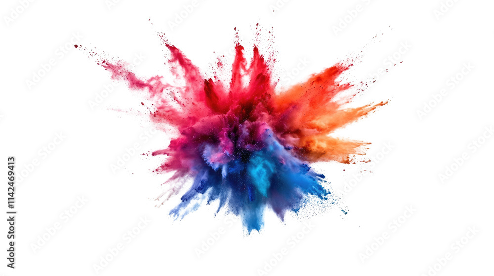 Aufkleber chromatic explosion: a vibrant burst of multicolored powder explodes in a dynamic and artistic displ