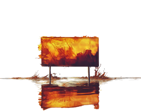 Abstract colorful frame with splashes and reflections, digitally created, isolated.