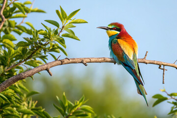 Obraz premium Bee-eater of colors of the rainbow. Bird of colors in freedom