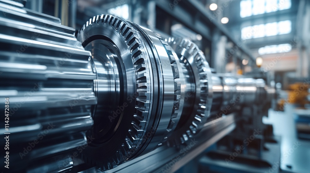 Aufkleber industrial gears rotating smoothly in modern factory setting
